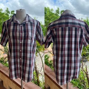 Anchor Blue Men’s Plaid Shirt SMALL